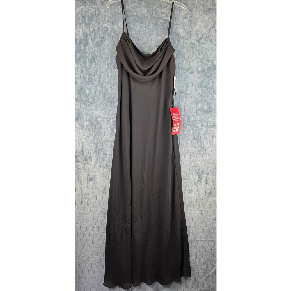 Karina Nites Black Cowl Neck Spaghetti Strap Formal Maxi Gown Dress 18W‎ NEW